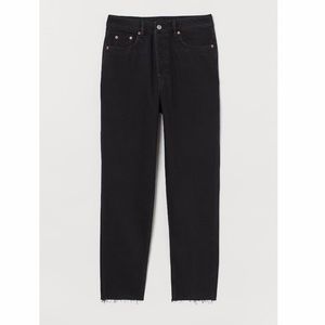 Raw Hem Cropped Black jeans